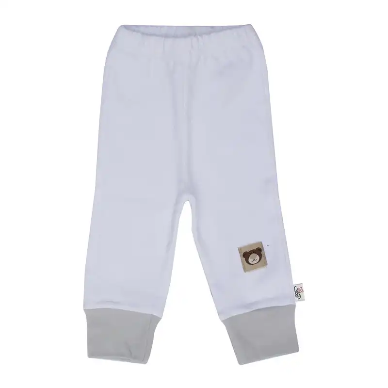 شلوار نوزادی آدمک طرح راه راه کد 01 رنگ طوسی