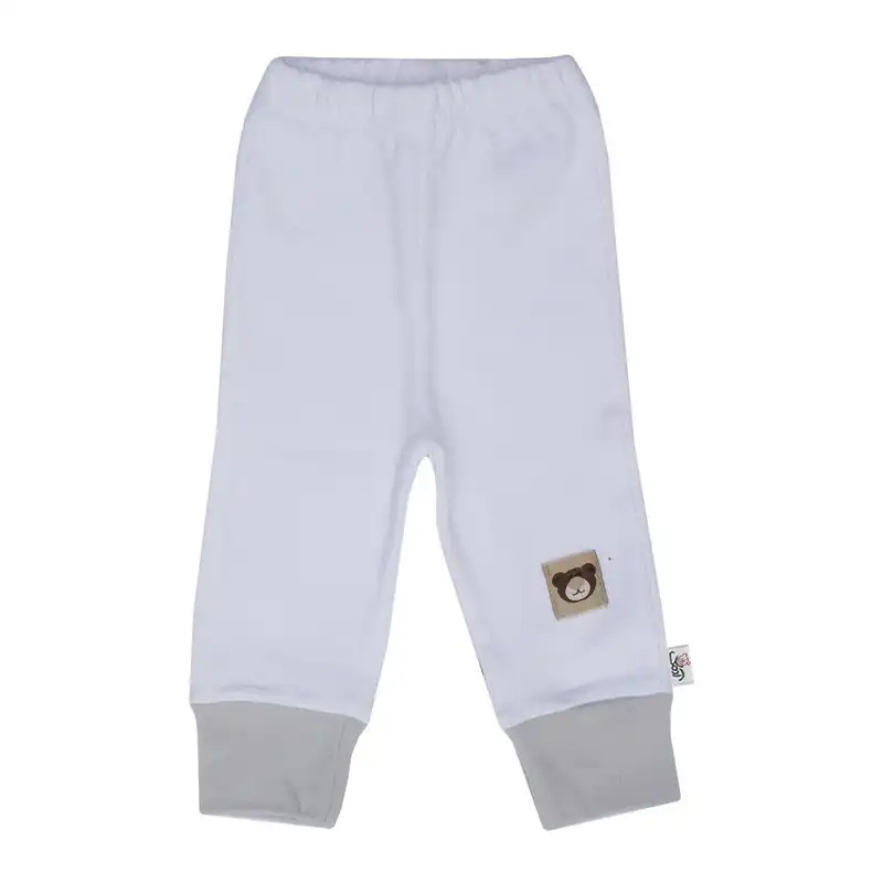 شلوار نوزادی آدمک طرح راه راه کد 01 رنگ طوسی