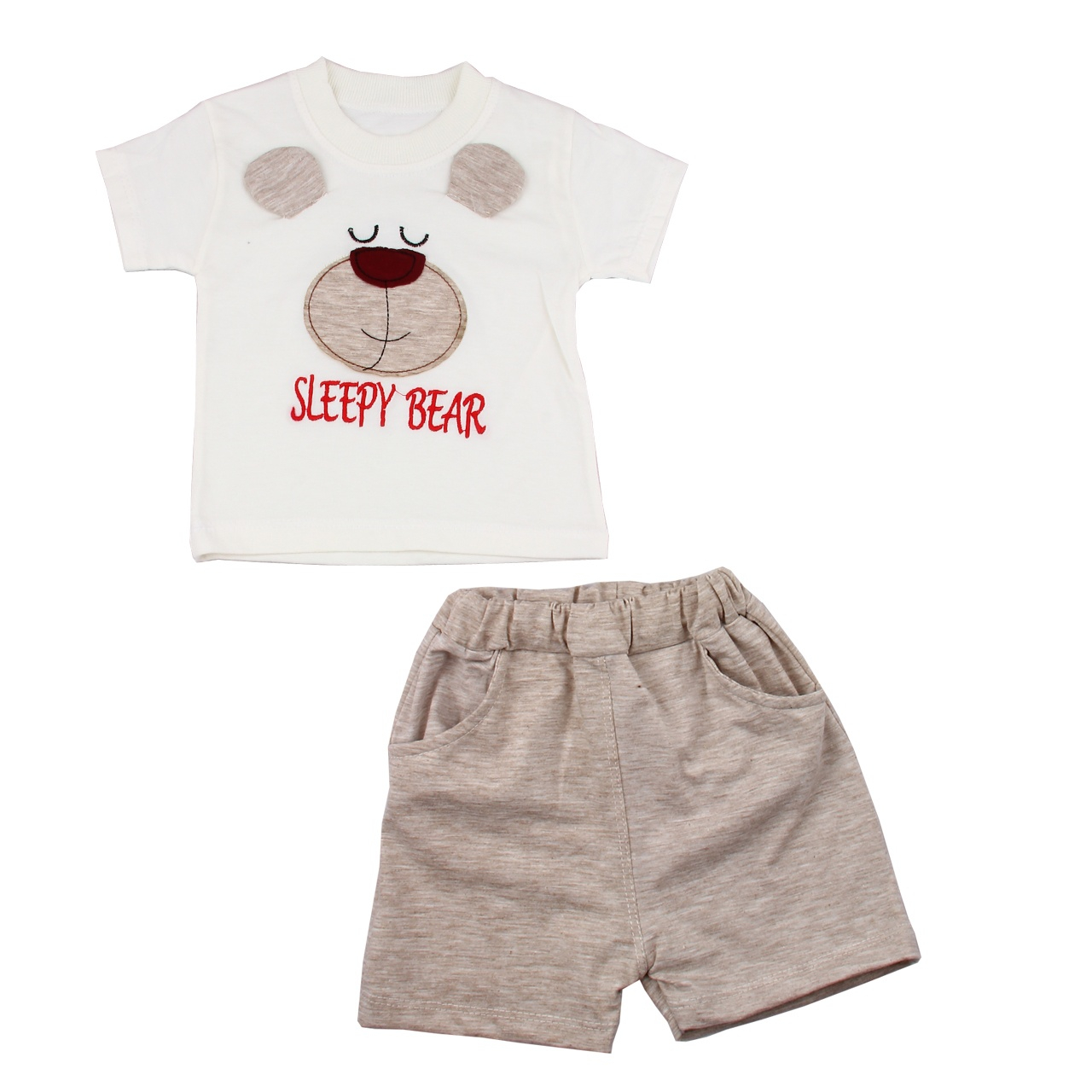 ست تیشرت و شلوارک نوزادی پسرانه کد 100