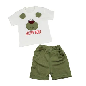 ست تی شرت و شلوارک نوزادی پسرانه کد 101