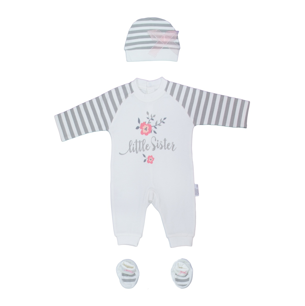 ست 3 تکه لباس نوزادی دخترانه مدل littlesister