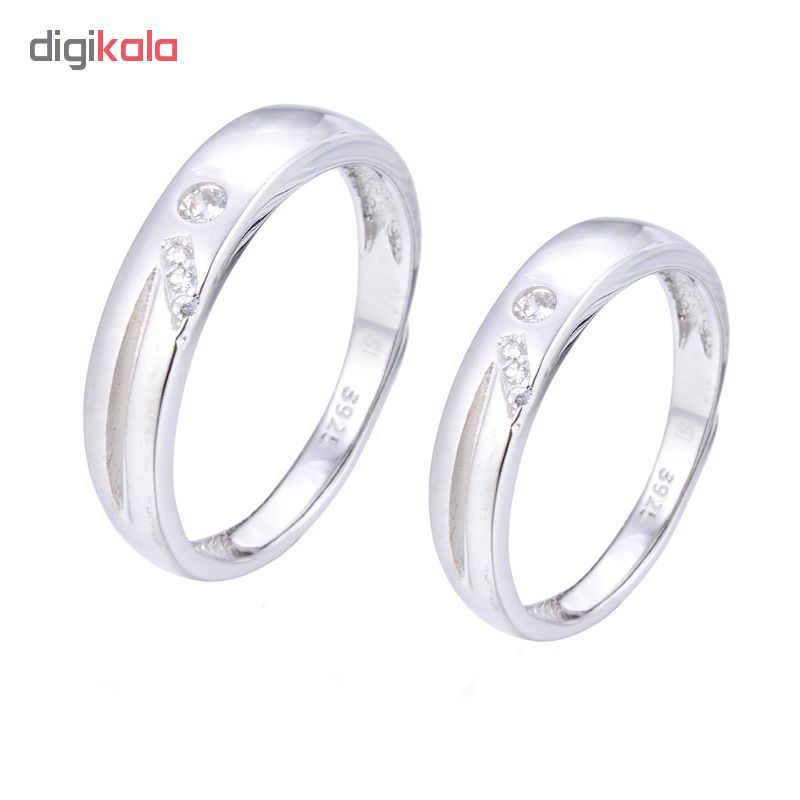  ست انگشتر نقره زنانه و مردانه شهر جواهر کد SJ-HR022