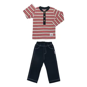 ست تی شرت و شلوار نوزادی پسرانه آدمک مدل 1155011 کد 06