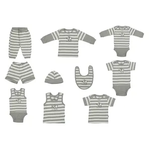 ست 10 تکه لباس نوزادی پاریز طرح راه راه فیل