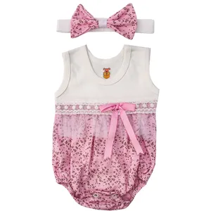 ست بادی و هدبند نوزادی دخترانه کد H001