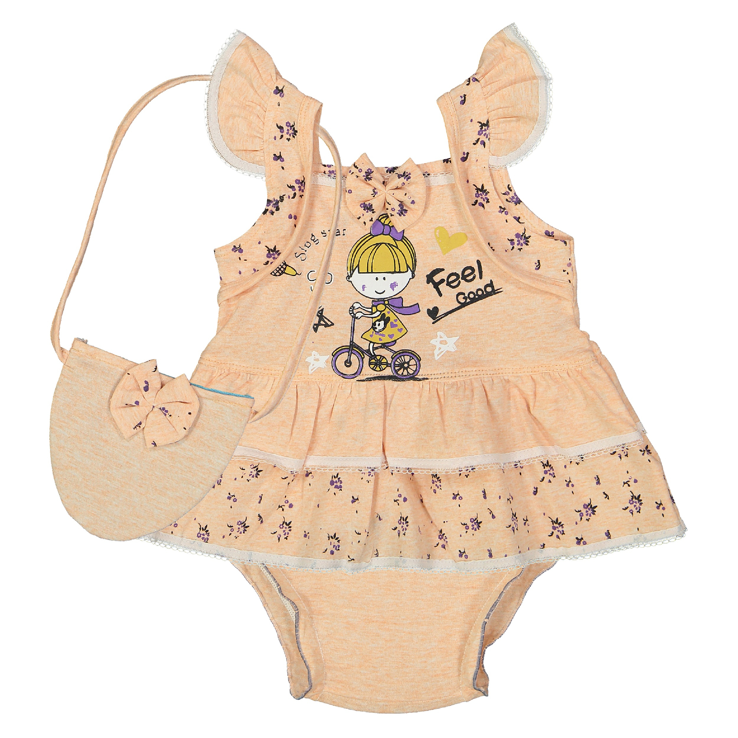 ست سه تکه لباس نوزادی دخترانه کد 1081