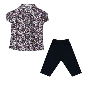 ست بلوز و شلوار نوزادی دخترانه طرح گل کد 02