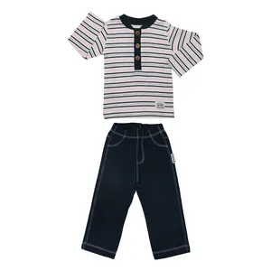  ست تی شرت و شلوار نوزادی پسرانه آدمک مدل 1155011 کد 05