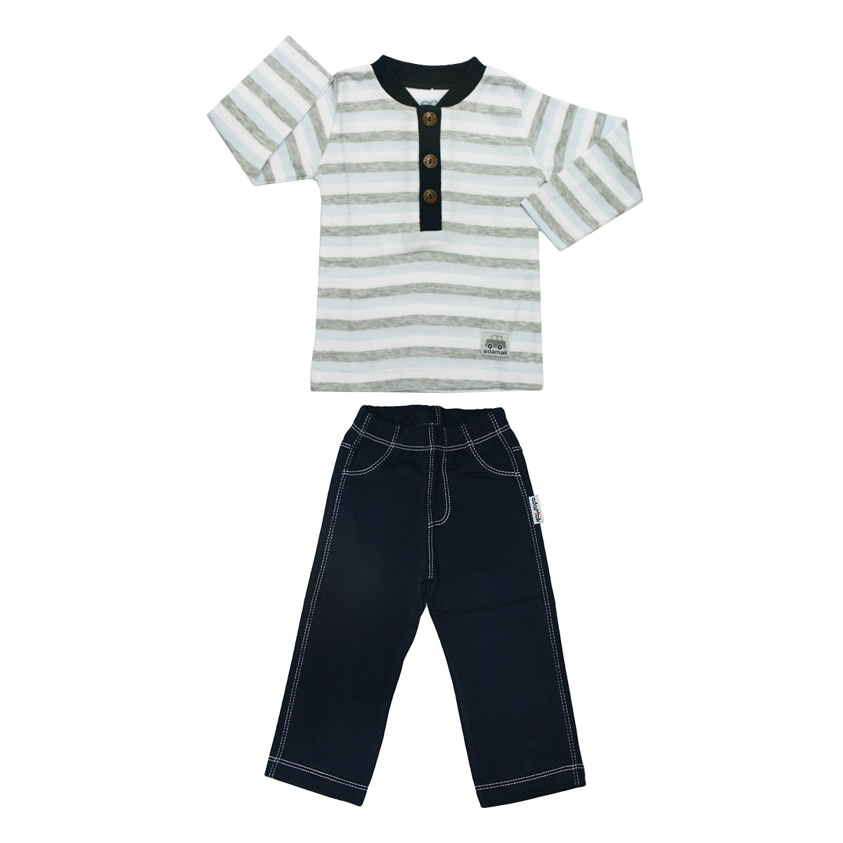 ست تی شرت و شلوار نوزادی پسرانه آدمک مدل 1155011 کد 10