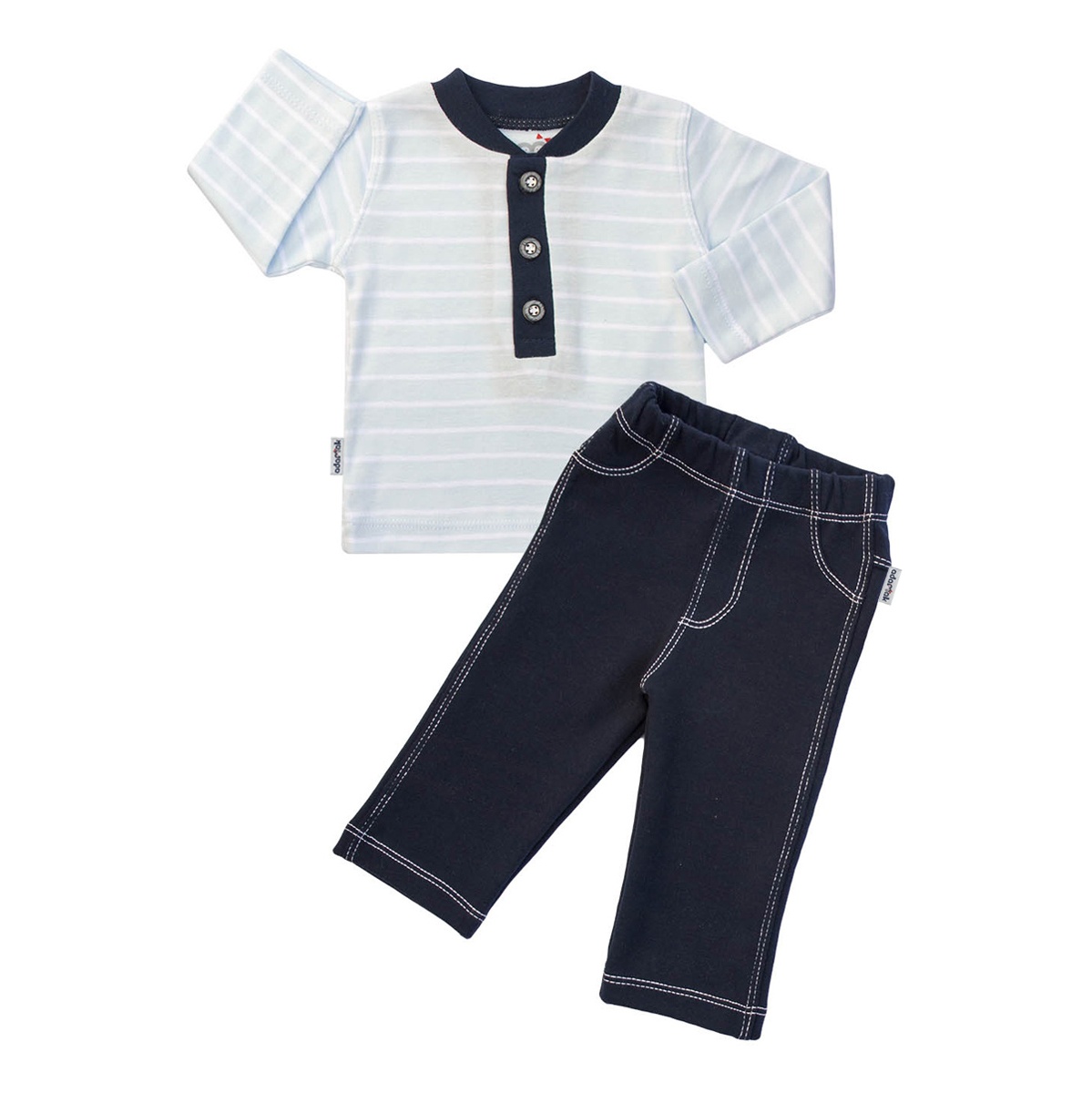 ست تی شرت و شلوار نوزادی پسرانه آدمک مدل 1155011 کد 02