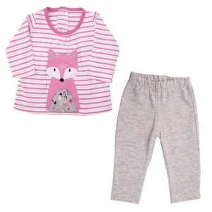 ست تیشرت و شلوار نوزادی دخترانه کد E007 رنگ بنفش