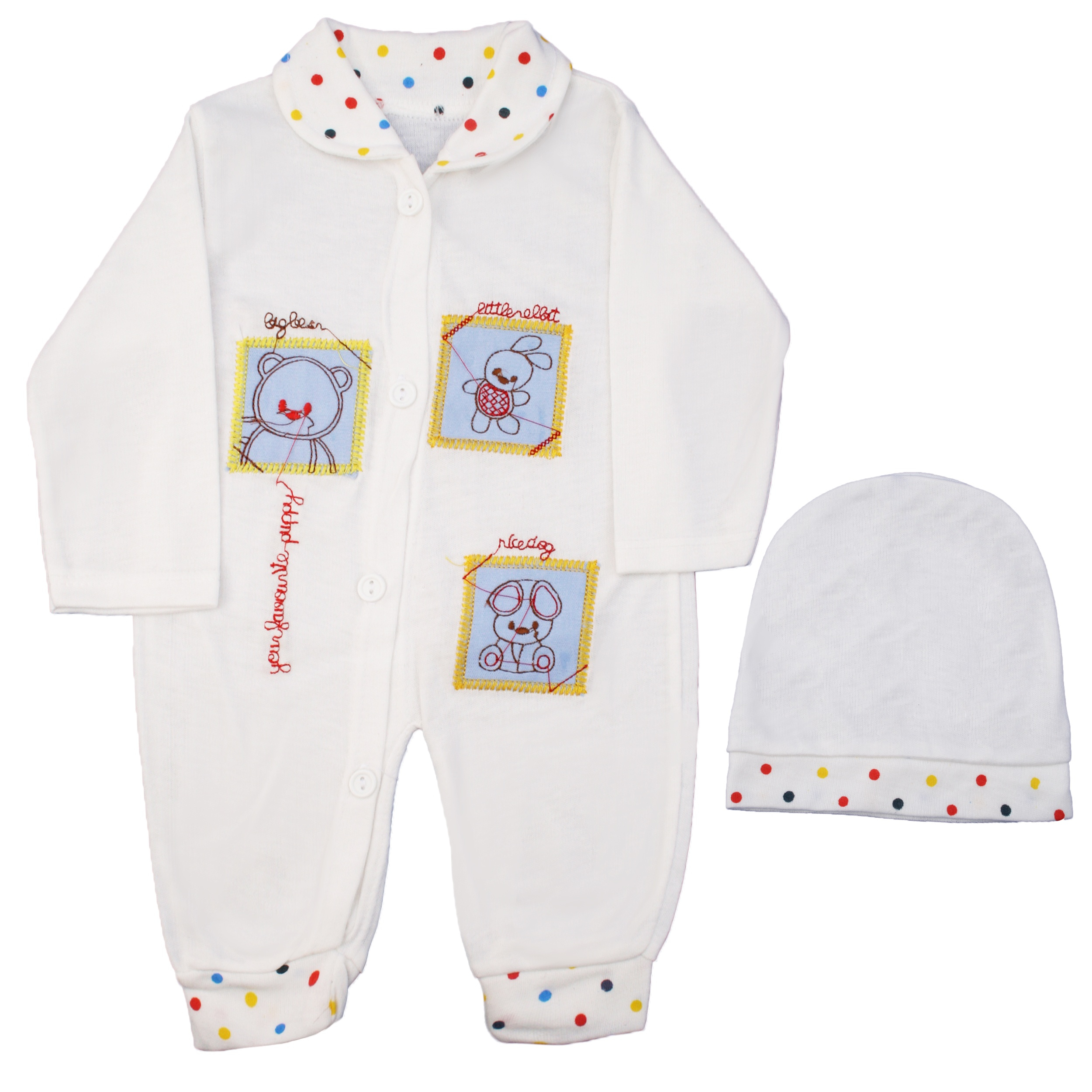 ست سرهمی و کلاه نوزادی کد TA002