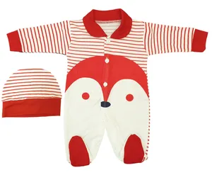 ست سرهمی ‌و کلاه نوزاد طرح پنگوئن کد 06