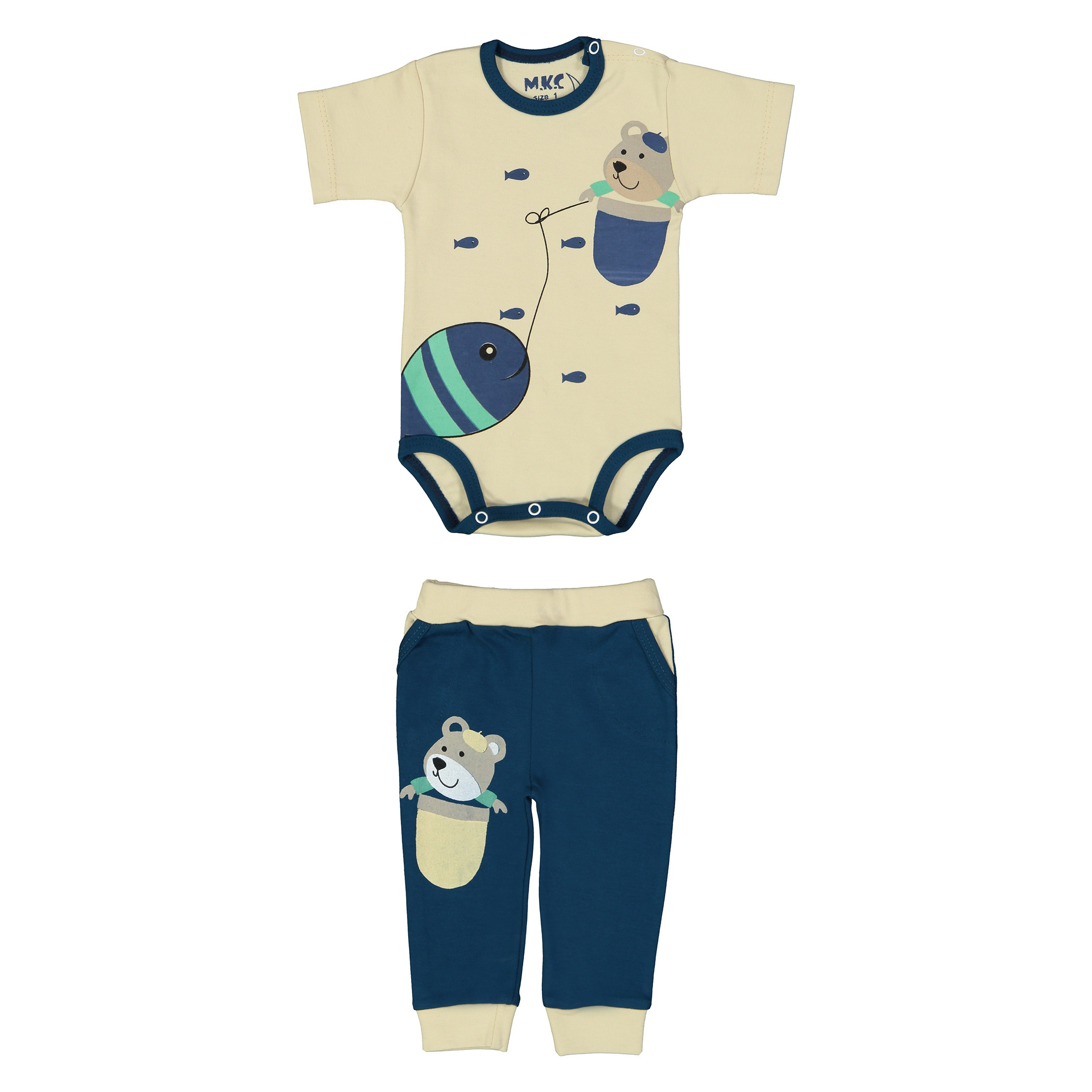 ست بادی و شلوار نوزادی ام کی سی کد 01