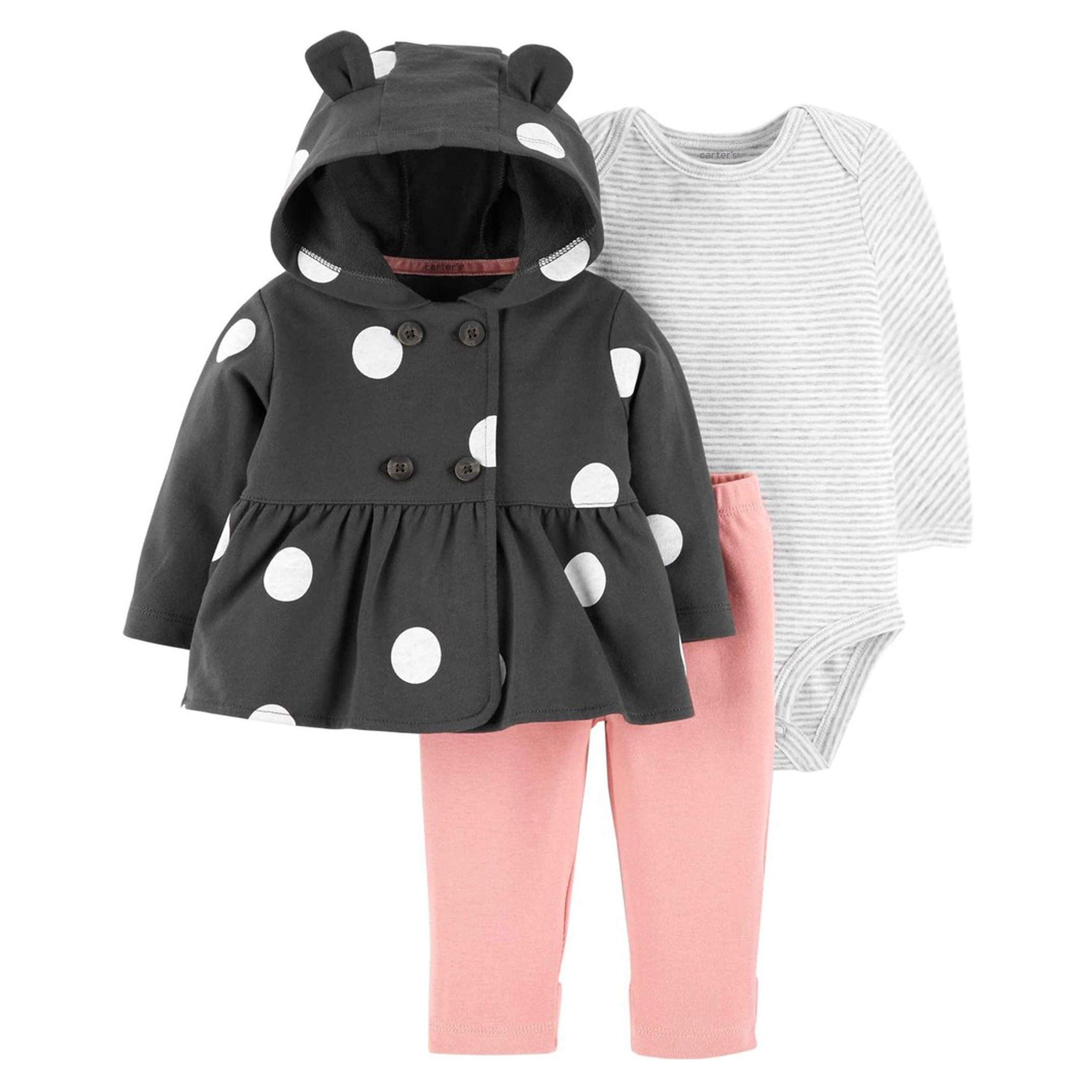 ست 3 تکه لباس نوزادی دخترانه کارترز کد 998