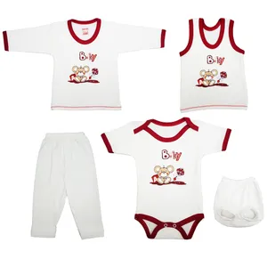 ست 5 تکه لباس نوزادی بی آی ام طرح Baby-Bear مدل R1