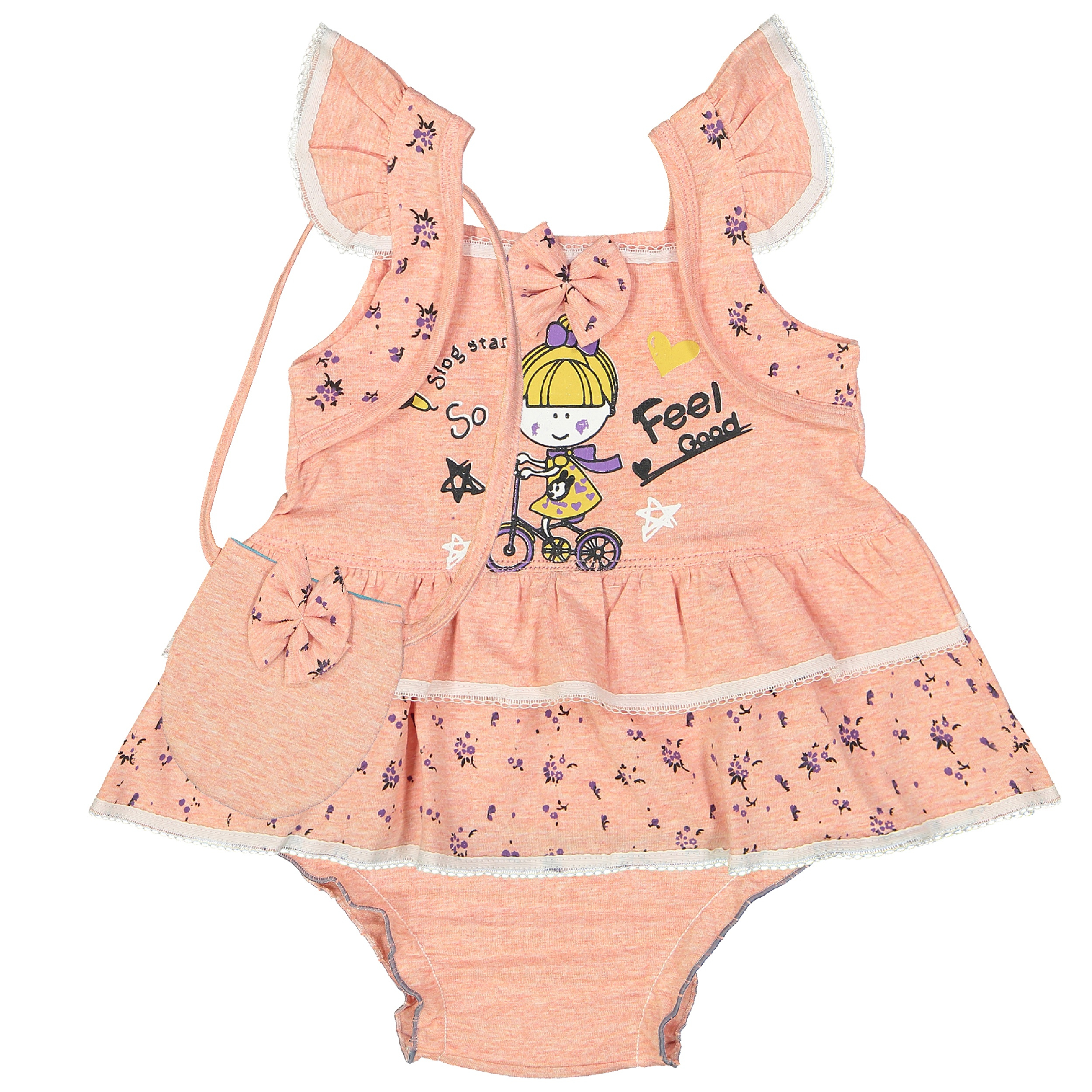 ست 3 تکه لباس نوزادی دخترانه کد 1080