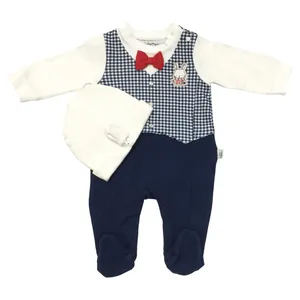 ست سرهمی و کلاه نوزادی پسرانه  کد L2090.3