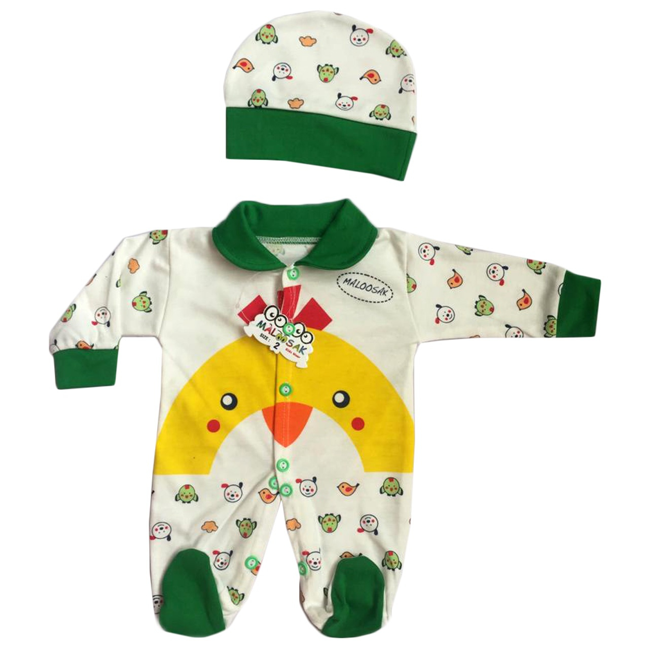 ست سرهمی و کلاه نوزادی ملوسک کد 003