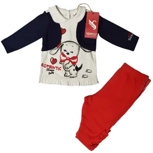 ست 2 تی شرت و شلوارک نوزادی دخترانه سیلورسان طرح سگ کد 100