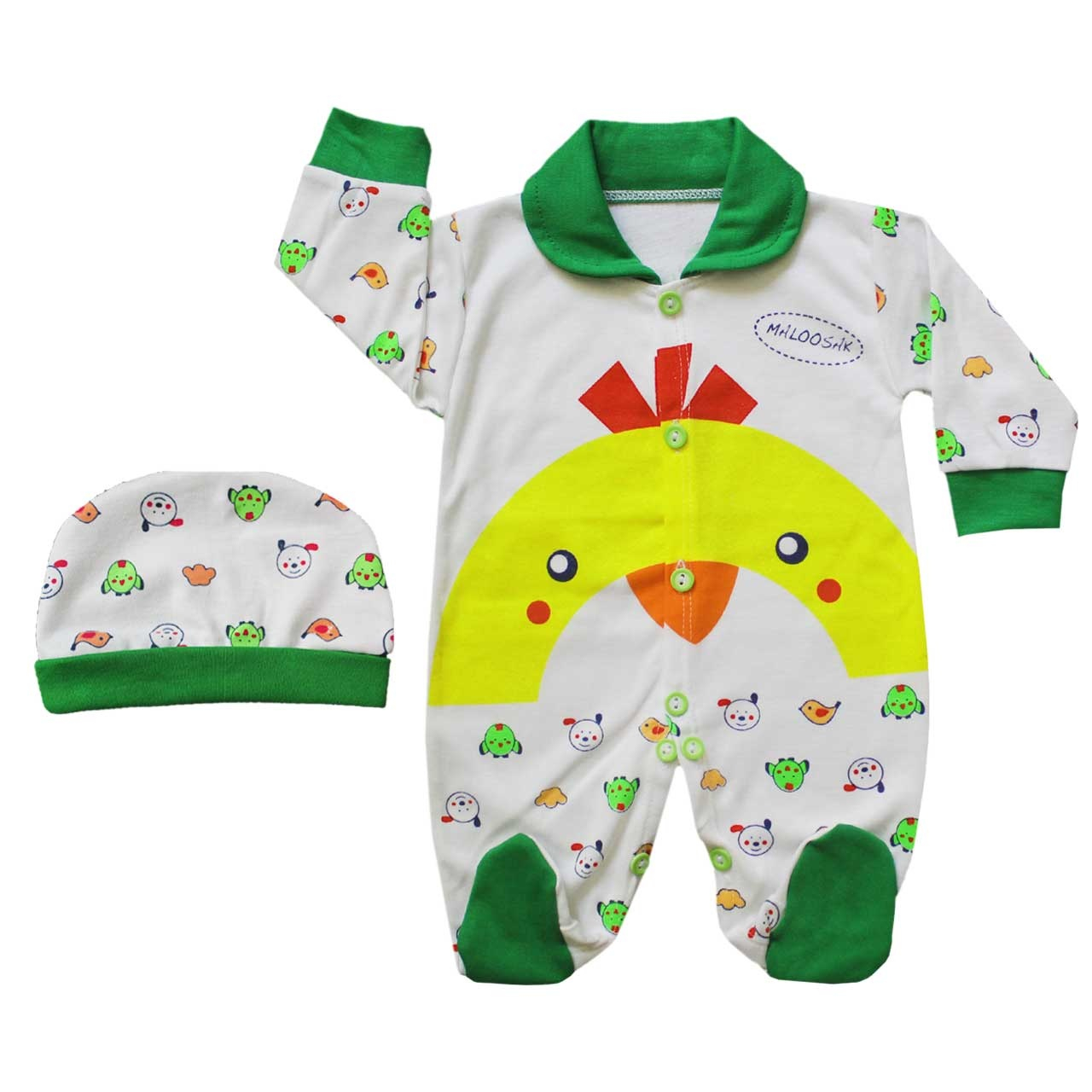 ست سرهمی و کلاه نوزادی پسرانه کد S-25