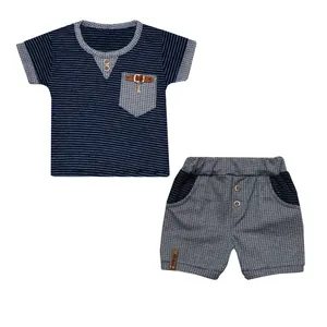 ست تی شرت و شلوارک نوزادی پسرانه کد Kar.2.9.01