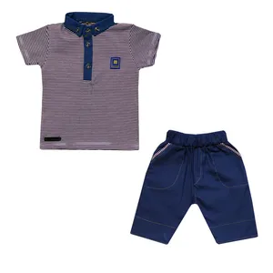 ست پولوشرت و شلوارک نوزادی پسرانه کد Kar.2.10.02