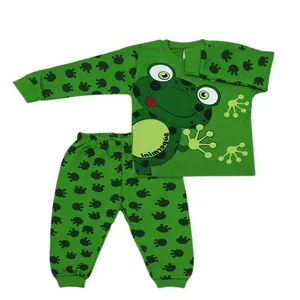 ست تی شرت و شلوار نوزادی طرح Frog کد ۱۱۱