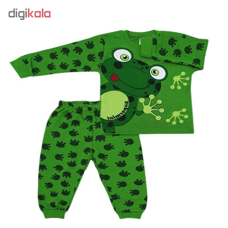 ست تی شرت و شلوار نوزادی طرح Frog کد ۱۱۱