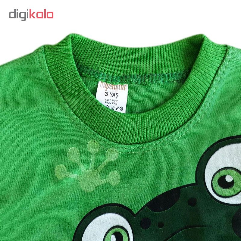 ست تی شرت و شلوار نوزادی طرح Frog کد ۱۱۱