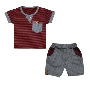 ست تی شرت و شلوارک نوزادی پسرانه کد Kar.2.9.01