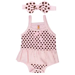 ست بادی و هدبند نوزادی دخترانه کد P01