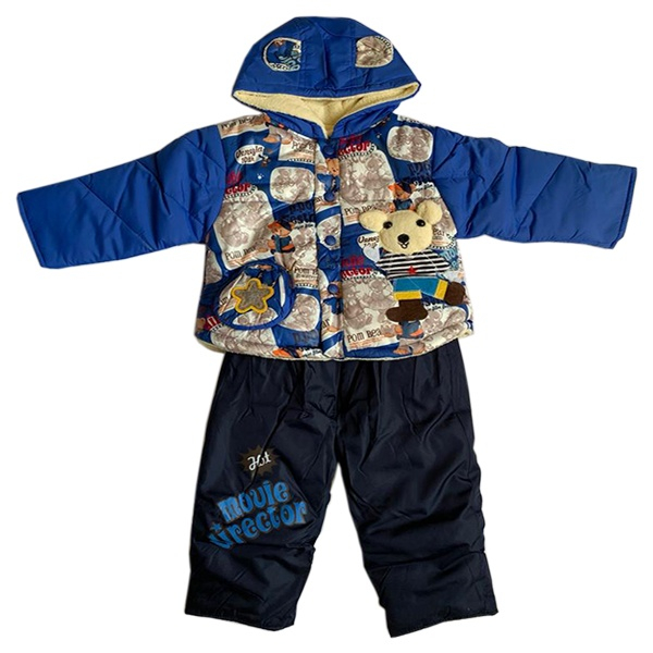 ست کاپشن و شلوار نوزادی طرح سگ کد 001