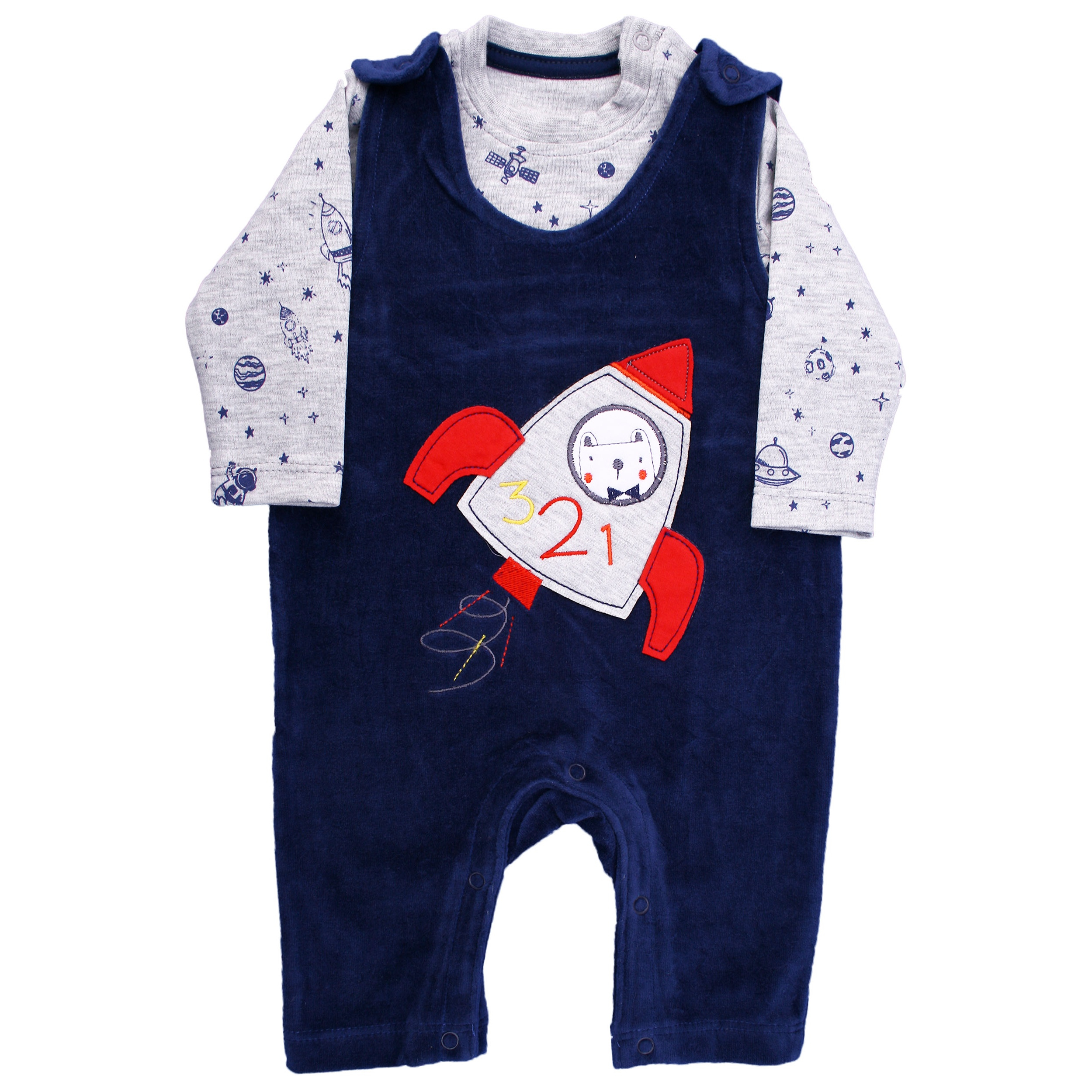 ست تیشرت و سرهمی نوزادی کد NP004 رنگ سرمه ای