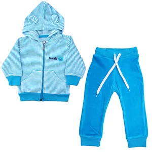 ست سویشرت و شلوار نوزاد کد LB002 رنگ آبی