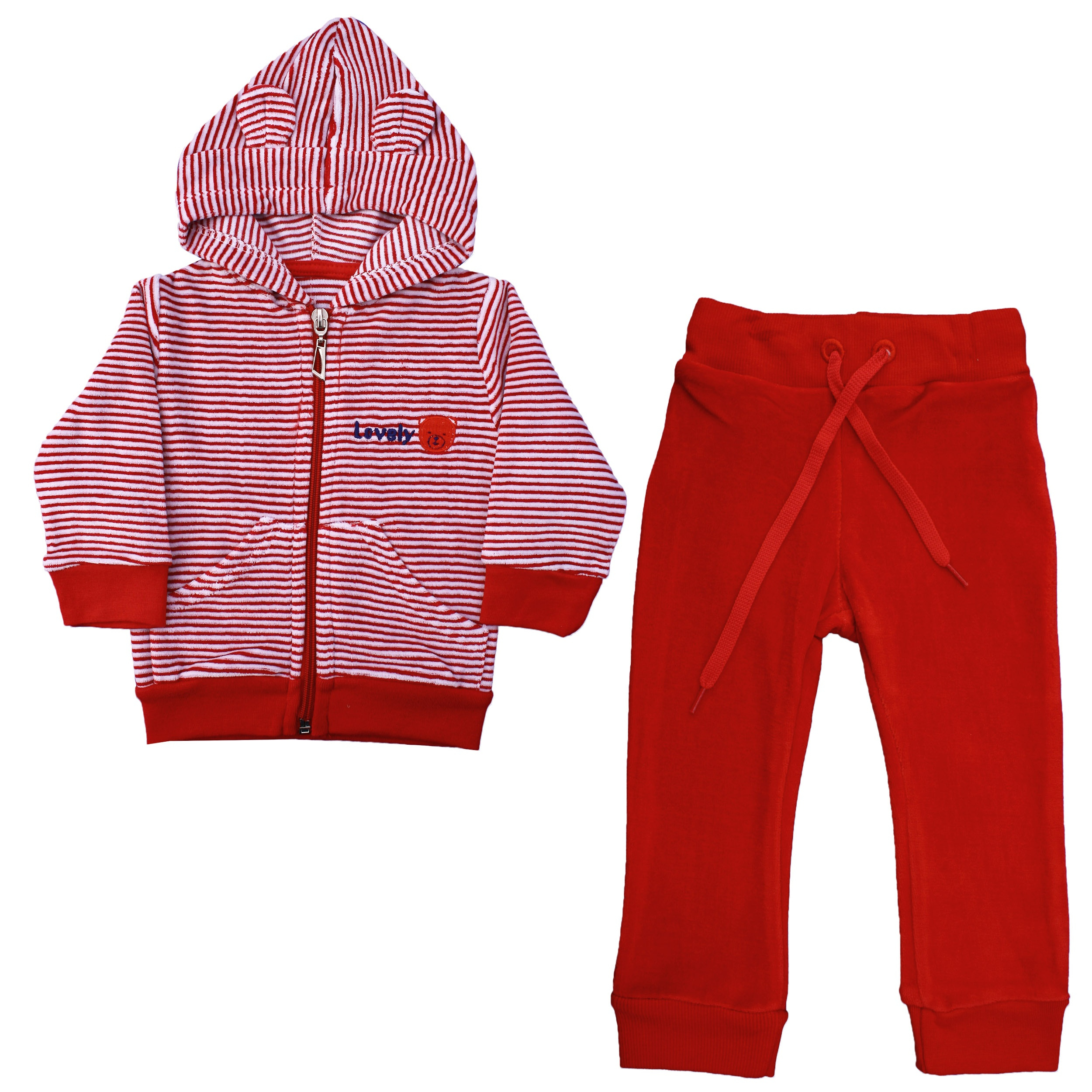 ست سویشرت و شلوار نوزاد کد LB003 رنگ قرمز