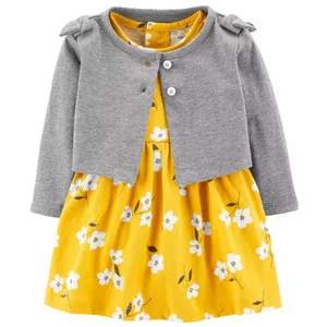 ست کت و پیراهن نوزادی دخترانه کد 10610