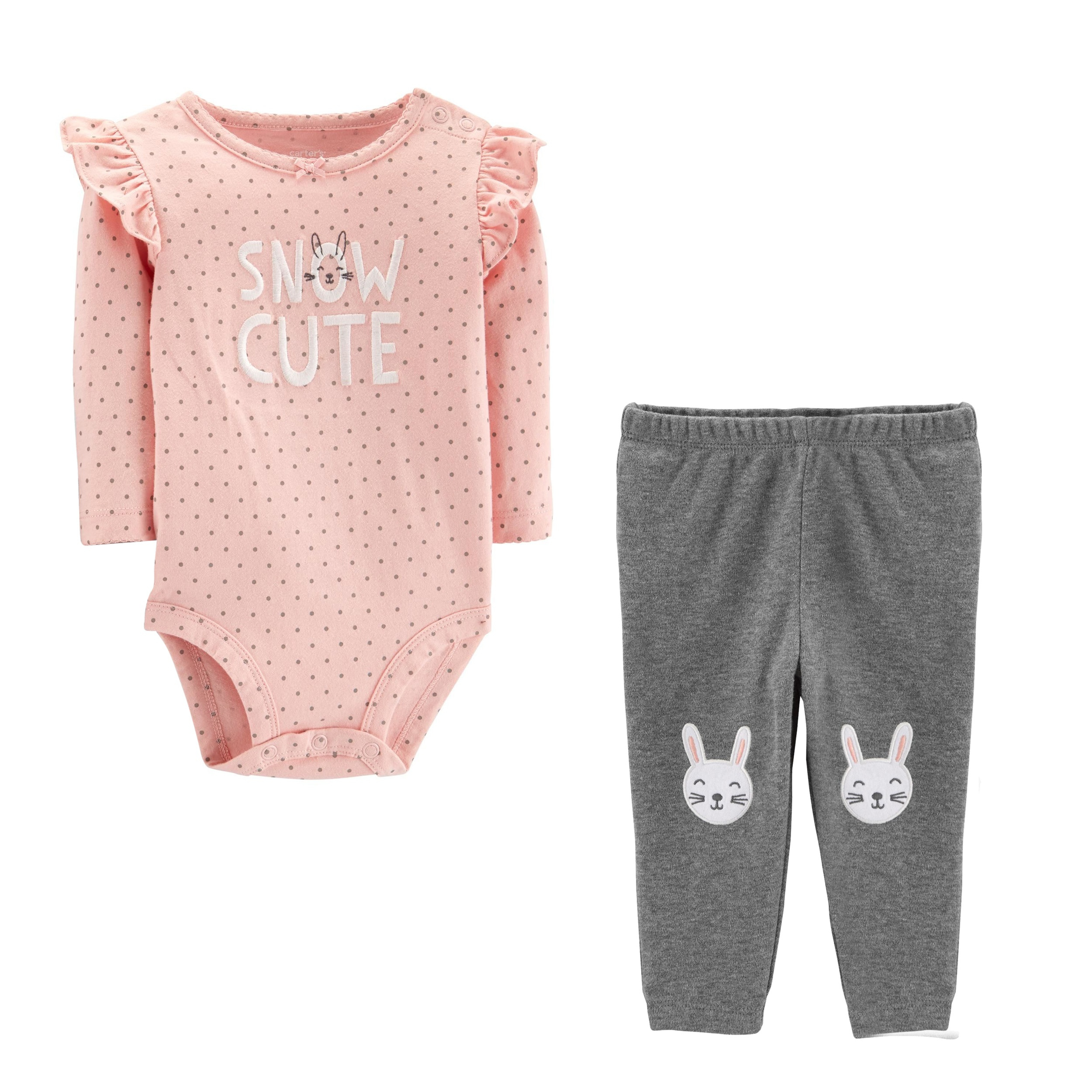 ست بادی و شلوار نوزادی دخترانه کارترز کد 986