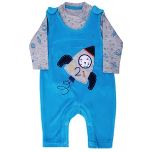 ست تیشرت و سرهمی نوزادی کد NP003 رنگ آبی