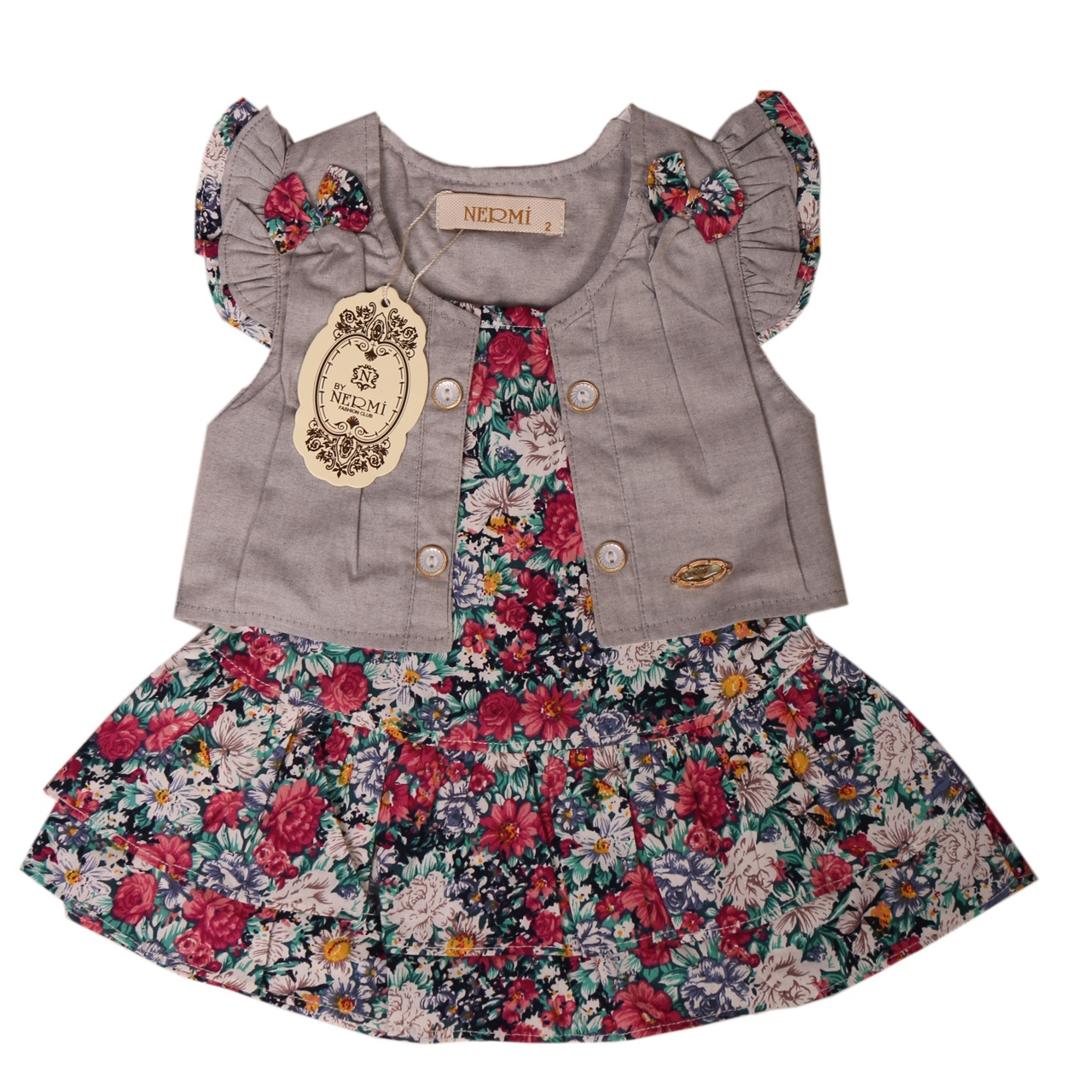 ست کت و سارافون نوزادی نرمی طرح بهاره کد 02