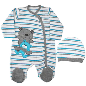 ست سرهمی و کلاه نوزادی کد LV004 رنگ آبی