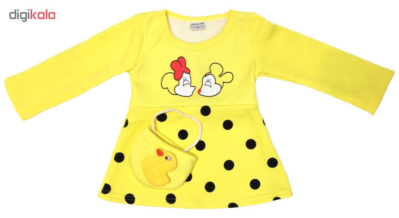 ست کیف و پیراهن نوزادی دخترانه طرح میکی موس کد G108-1