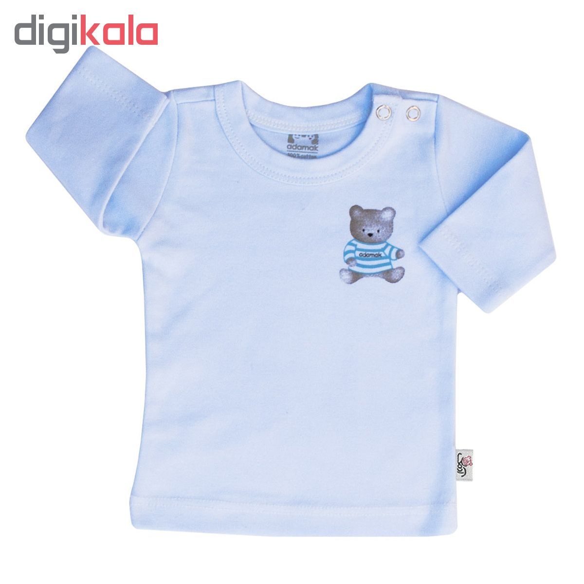 تی شرت آستین بلند نوزادی آدمک طرح خرس رنگ آبی -  - 2