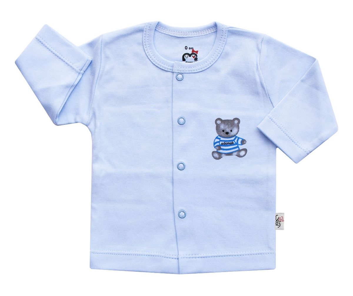 بلوز نوزادی آدمک طرح خرس رنگ آبی -  - 1