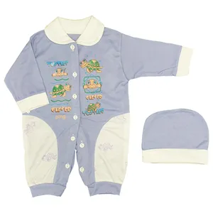 ست سرهمی و کلاه نوزاد طرح turtles کد 009