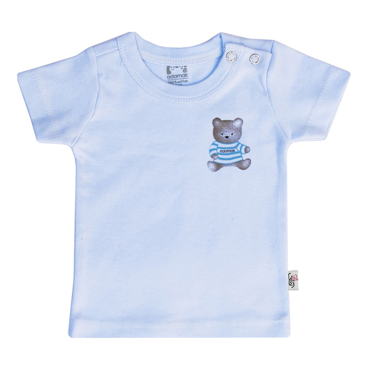  تی شرت آستین کوتاه نوزاد آدمک طرح خرس رنگ آبی