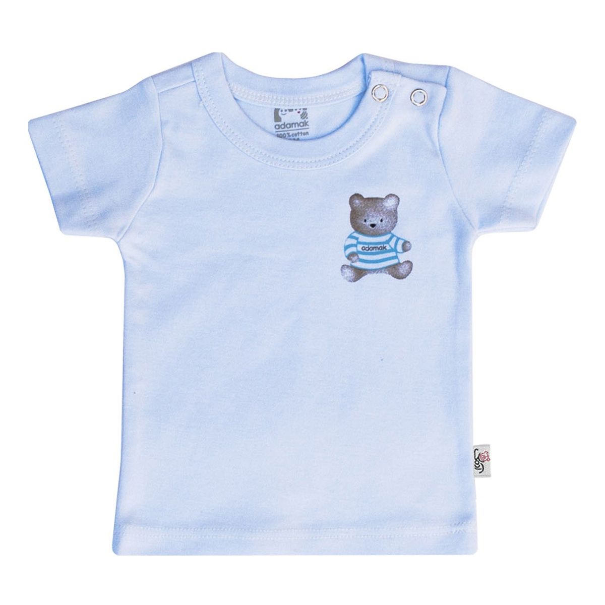  تی شرت آستین کوتاه نوزاد آدمک طرح خرس رنگ آبی -  - 1