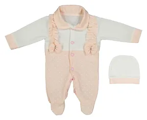 ست سرهمی و کلاه نوزادی دخترانه کد M14