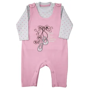 ست تیشرت و سرهمی نوزادی دخترانه کد GH001 رنگ صورتی