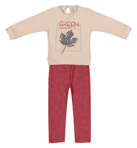 ست تی شرت و شلوار نوزادی دخترانه کد 011